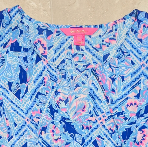 Lilly Pulitzer Marilina Tunic Topin Meet Me on the Dock | Size Small - Picture 4 of 4